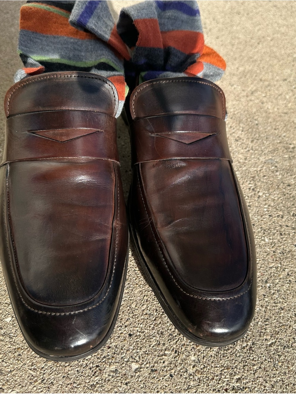 To Boot Men's Dark Brown Leather Penny Loafers